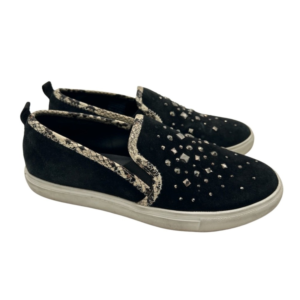 Donald Pliner Sanya-KS Sneakers Shoes Women's Size 6.5 Black Studs Suede Loafers